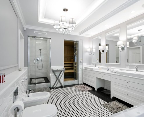 Duża łazienka dla dwojga - styl klasyczny 3deko