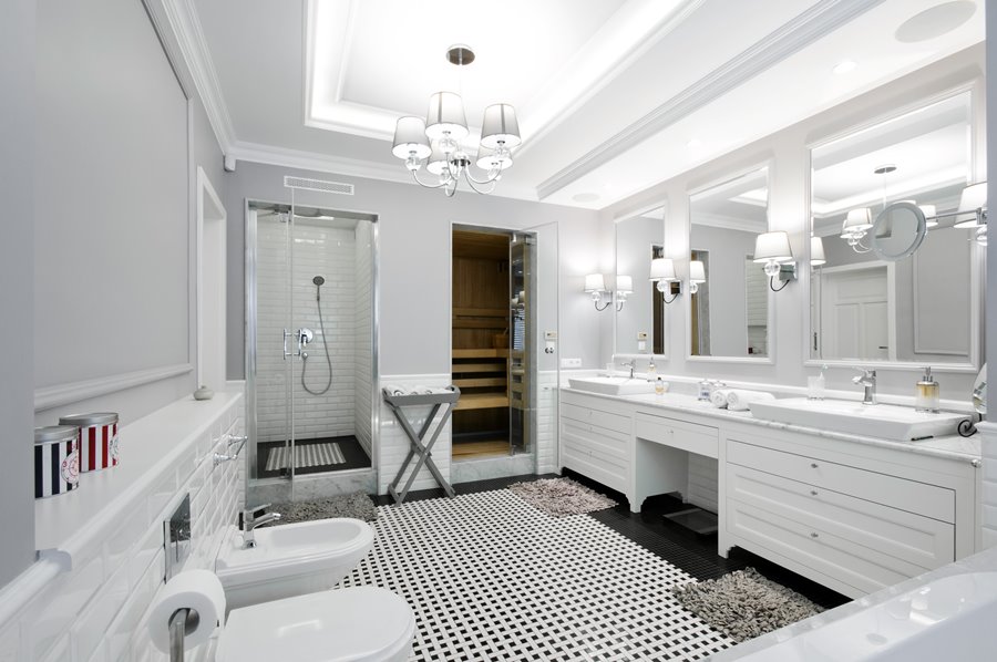 Duża łazienka dla dwojga - styl klasyczny 3deko