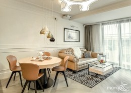 Styl modern classic salonie z jadalnią Mango Studio