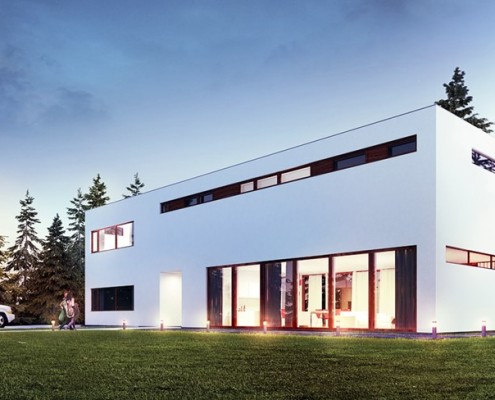Modernistyczny dom w bieli Exterio
