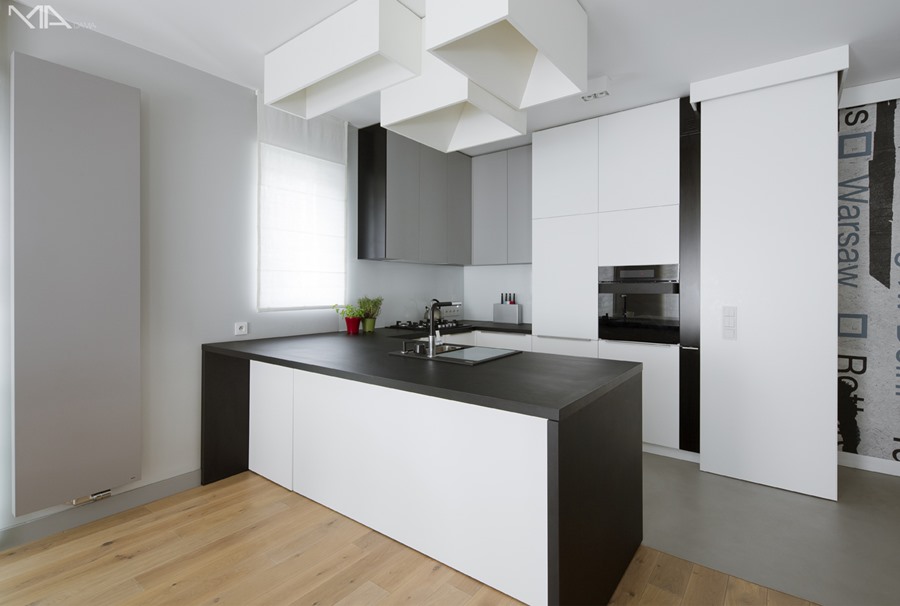 Designerska kuchnia z nowoczesna wyspą Designerska kuchnia Gorenje