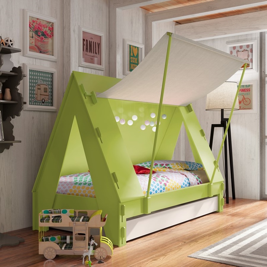 Łóżko dla dziecka w kształcie namiotu