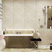 Połyskliwa mozaika w łazience - oryginalna łazienka