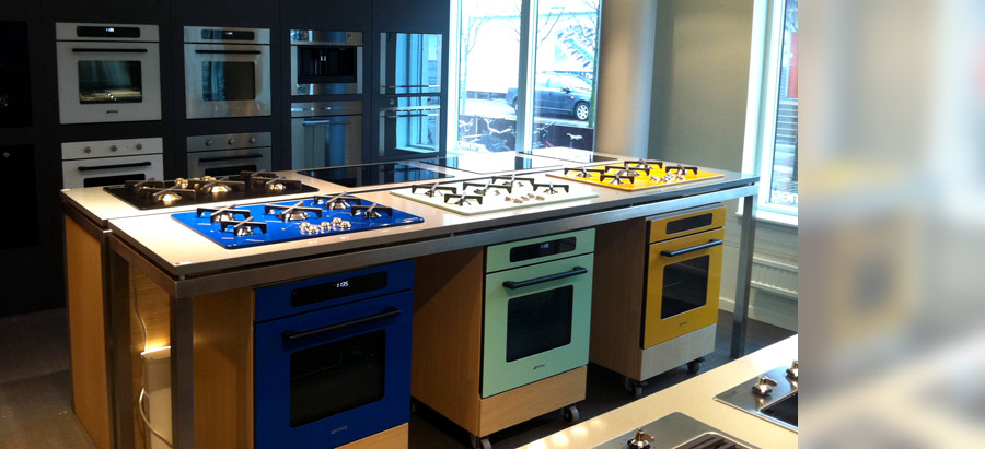 Showroom Smeg Szwecja stylowe AGD