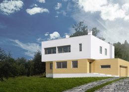 Minimalistyczny dom z drewnianą elewacją A8 architektura