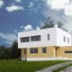 Minimalistyczny dom z drewnianą elewacją A8 architektura