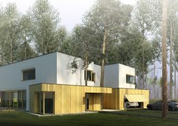Nowoczesny projekt domu wkomponowanego w las A8 architektura - przestronne wnętrza