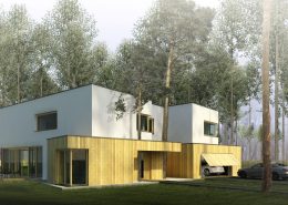 Nowoczesny projekt domu wkomponowanego w las A8 architektura - przestronne wnętrza