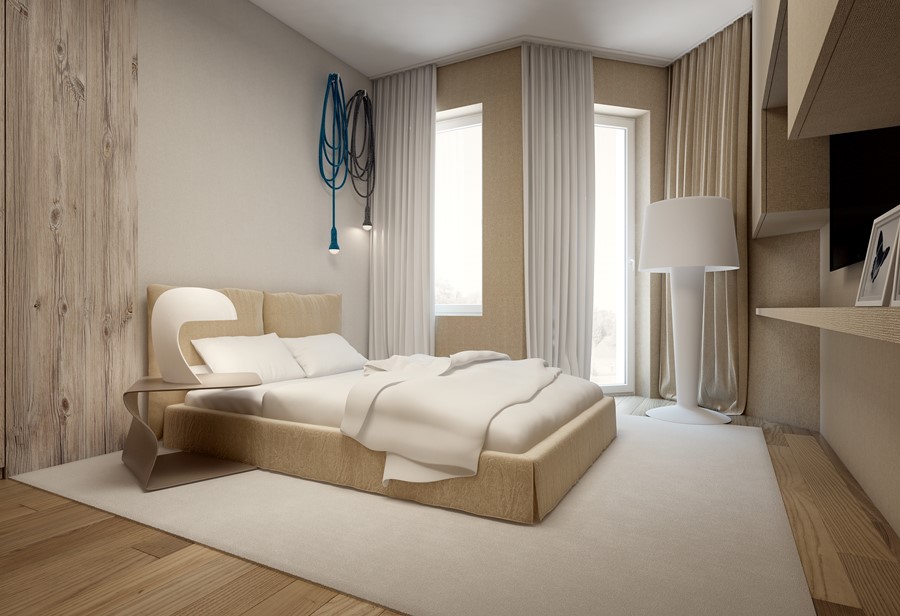Jaki kolor do sypialni beżowy styl nowoczesny