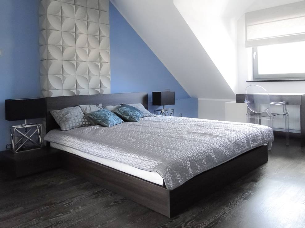 Niebiesko-biała sypialnia Jaki kolor do sypialni