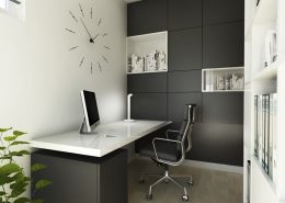 Domowy gabinet w czerni i bieli Nasciturus Design