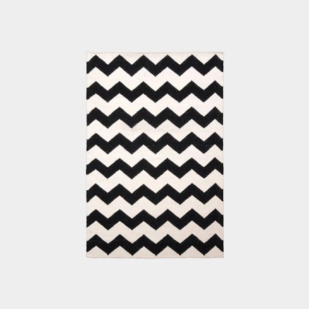 Biało-czarny dywan Chevron Black White II