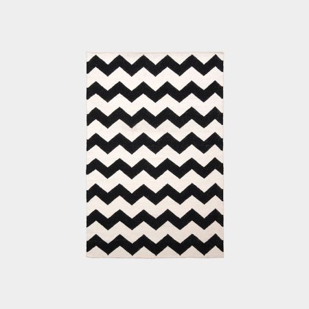 Biało-czarny dywan Chevron Black White II