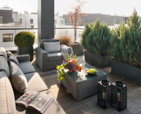 Kącik wypoczynkowy na tarasie Exitdesign