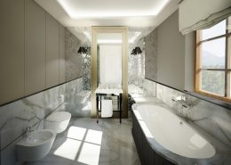 Lustrzane ozdoby w klasycznej łazience