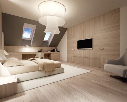 Fornir w nowoczesnej sypialni Concept