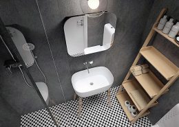 Industrialny styl w małej łazience Jarch Architekci