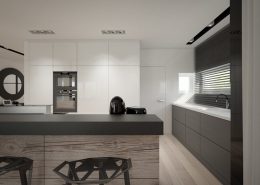 Projekt minimalistycznej kuchni otwartej na jadalnię Concept Architektura Wnętrz