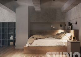 Sypialnia na antresoli - loft Mikołajska Studio