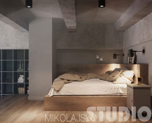 Sypialnia na antresoli - loft Mikołajska Studio
