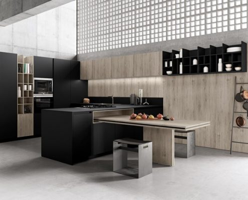 Czarne meble kuchenne w nowoczesnym stylu - TLK Kitchens kuchnie włoskie