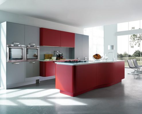 Czerwone meble kuchenne w nowoczesnym stylu Miton MT 701