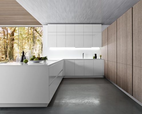 Minimalistyczne meble kuchenne w bieli - TLK kitchens