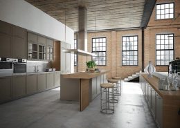 Szare meble kuchenne w lofcie - TLK Kitchens kuchnie włoskie