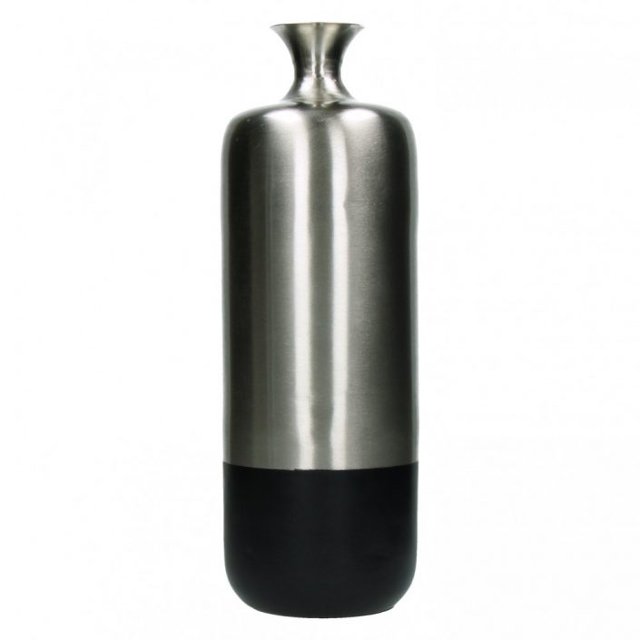 Metalowy wazon BAHAI srebrno-czarny L