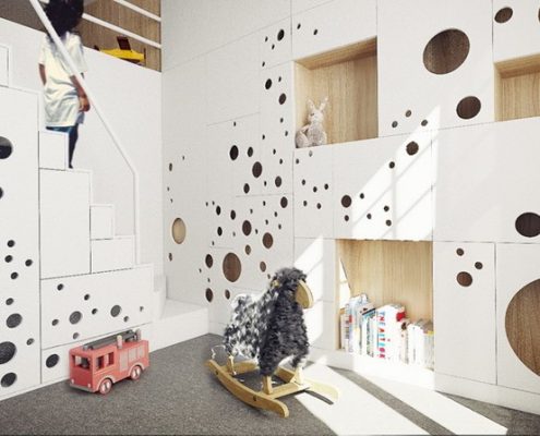 Aranżacja pokoju dziecięcego w bieli- MUS Architects