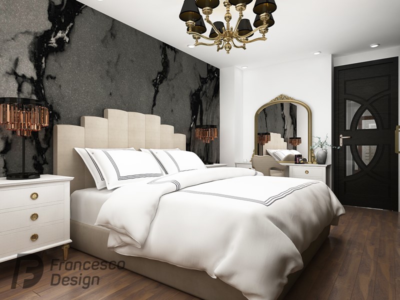 Elegancka sypialnia w stylu art deco - Francesco Design