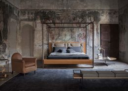 Łóżko z baldachimem w nowoczesnym stylu - Poltrona Frau łóżko w sypialni