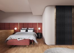 Modna sypialnia - projekt sypialni o niestandardowym układzie - Xicorra