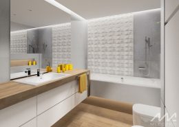 Płytki 3D w nowoczesnej łazience