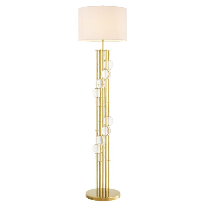 Lampa podłogowa Lorenzo gold finish z abażurem UL Eichholtz