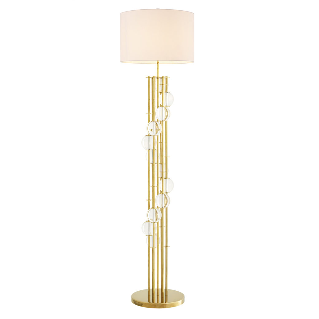 Lampa podłogowa Lorenzo gold finish z abażurem UL Eichholtz