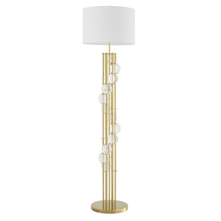 Lampa podłogowa Lorenzo gold finish z abażurem UL Eichholtz
