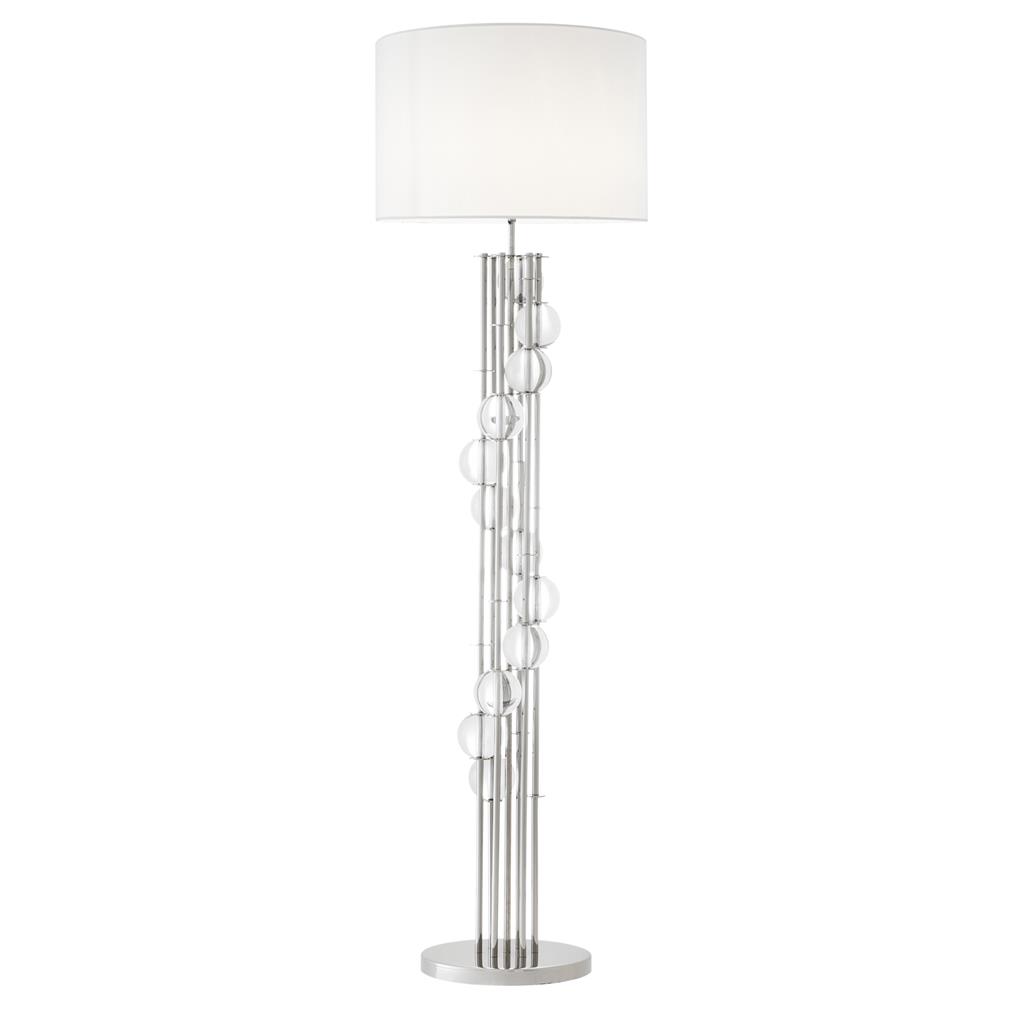 Lampa podłogowa Lorenzo niklowane wykończenie z abażurem UL Eichholtz