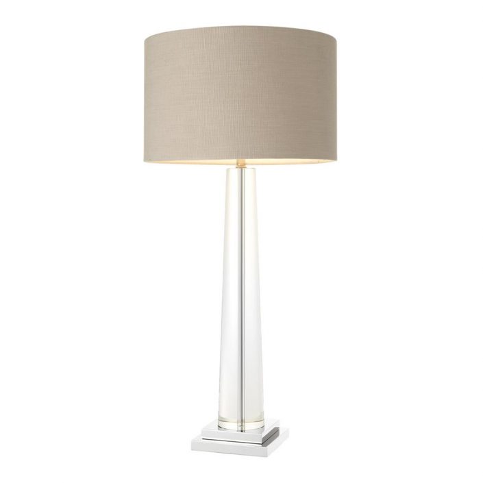 Lampa stołowa Oasis clear crystal z abażurem Eichholtz