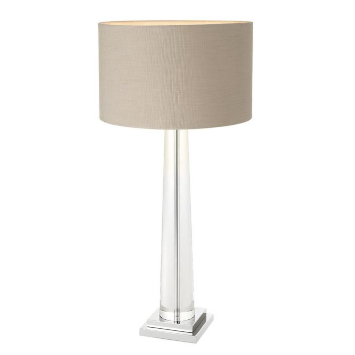 Lampa stołowa Oasis clear crystal z abażurem Eichholtz