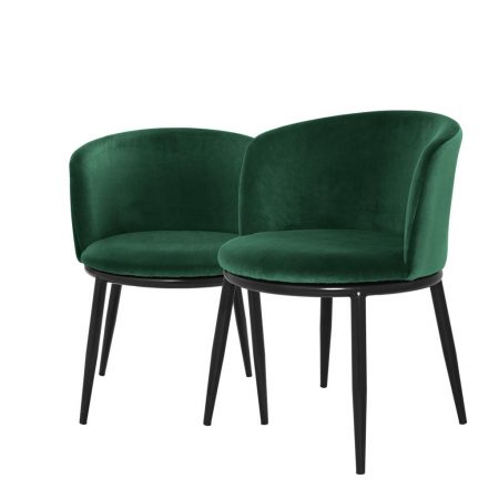 Eleganckie krzesło do jadalni Filmore ciemna zieleń