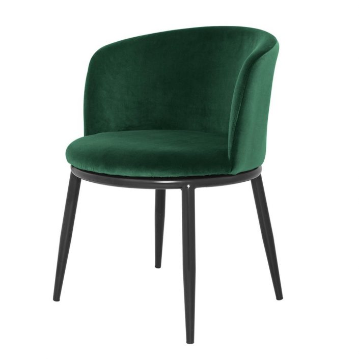Eleganckie krzesło do jadalni Filmore ciemna zieleń