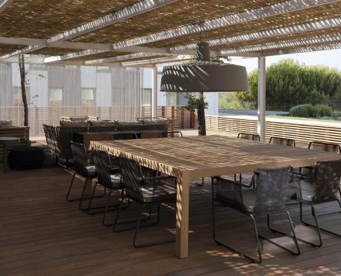 Aranżacja nowoczesnego patio - Banc Sabadell