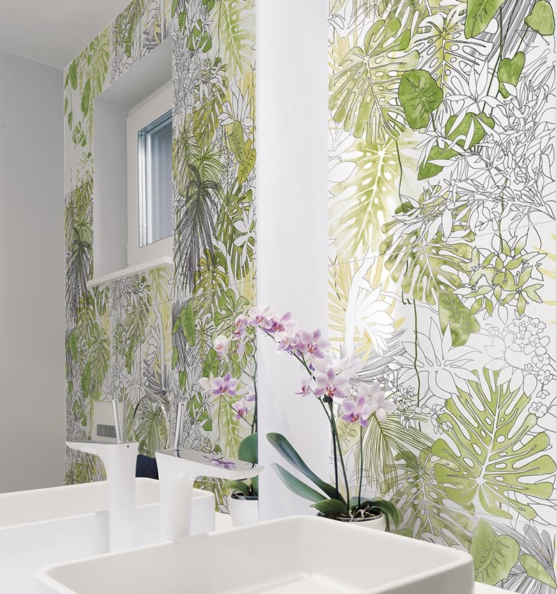 Motyw roślinny w łazience