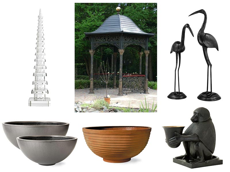 Rzeźby, donice ogród japoński