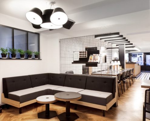 Wystrój nowoczesnej kawiarni Craft