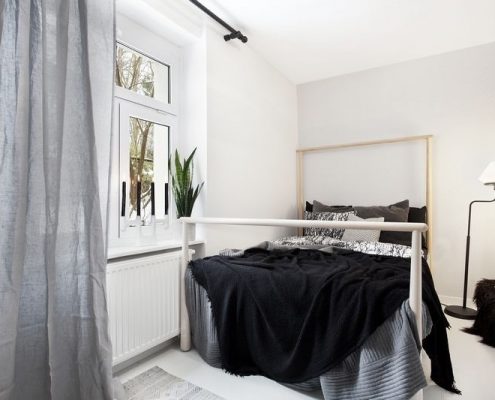 Aranżacja minimalistycznej, małej sypialni
