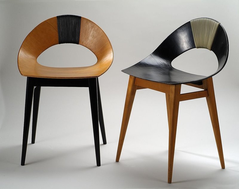 Designerskie krzesła krzesła ze sklejki Muszelka - Teresa Kruszewska