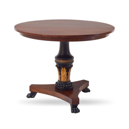 Francuski, okrągły stół z mahoniu - styl klasyczny