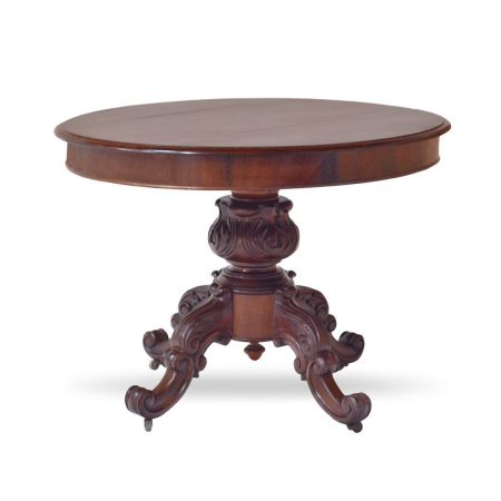 Holenderski stół okrągły z mahoniu - styl klasyczny